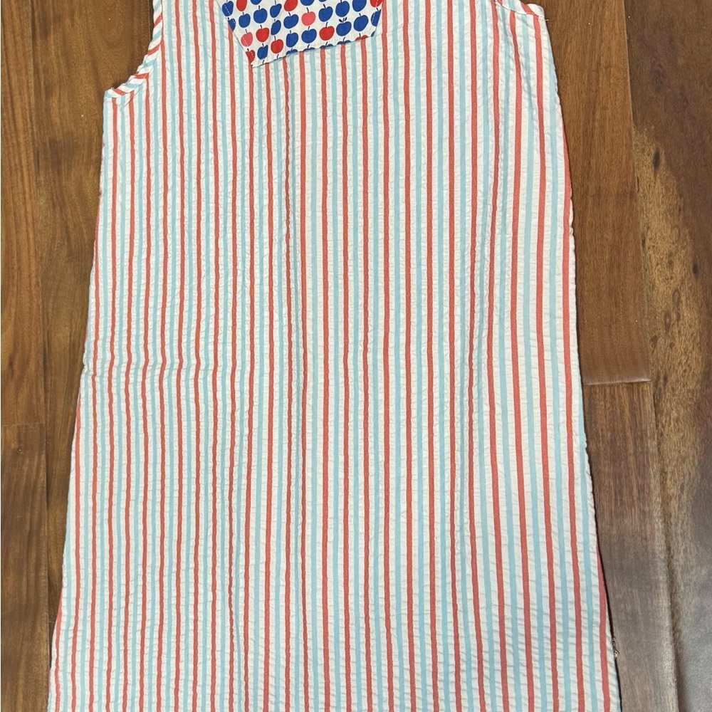 Petit Peony seersucker shift dress - Red White and Blue